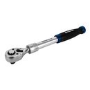 Трещоточная рукоятка КОБАЛЬТ 1/2", телескопическая, 305 - 445 мм, 72 зуба, флажковый переключатель, CR-V, подвес (642-425)