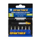Набор бит ПРАКТИКА "Профи"  7шт PH1,2,3; PZ1,2,3 x 25мм, магнитный держатель, кассета (036-490)