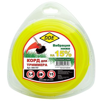 Корд триммерный DDE "Classic line" (круг, диаметр 2,4 мм, длина  15 м)