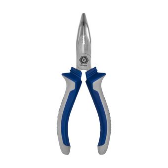 Длинногубцы КОБАЛЬТ изогнутые, 160 мм, с кусачками для проволоки, 2-х компонентные рукоятки, HCS, подвес (647-178)
