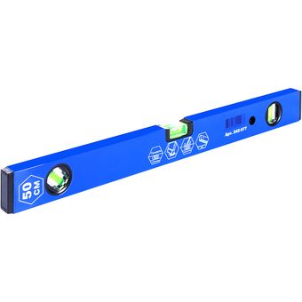 Уровень строительный КОБАЛЬТ Комфорт, 500 мм, профиль 20 x 49 мм, 3 глазка, точность 1 мм/м (242-977)