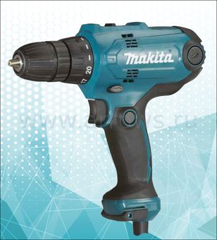 Дрель сетевая безударная MAKITA DF0300 (320Вт, 0-450/0-1500 об.мин, 2 скорости, БЗП)