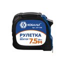 Рулетка КОБАЛЬТ Вектор 7,5м x 25мм обрезиненный корп., мех.стопор, белое мат. покрытие ленты, толщина ленты 0.11 мм (247-248)