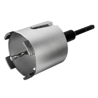 Коронка алмазная по бетону ПРАКТИКА "Профи" по бетону SDS-plus безударная 82 мм 4 сегмента высотой 10мм (908-252)