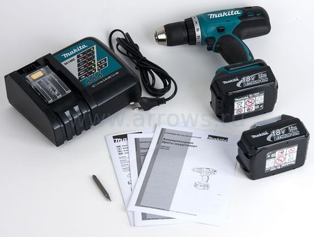 Дрель аккумуляторная безударная MAKITA DDF453RFE (18V, 42Нм, 2акб 3Ач, кейс)