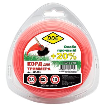 Корд триммерный DDE "Hard line" (круг армированный, диаметр 3,0 мм, длина  15 м)