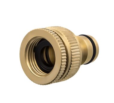 Штуцер для шланга QUATTRO ELEMENTI внутр. резьба  1/2" и 3/4" - БРС папа, латунь (246-357)