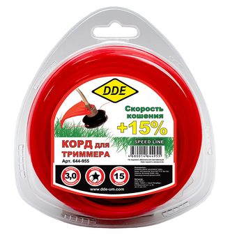 Корд триммерный DDE "Speed line" (звезда, диаметр 3,0 мм, длина  15 м)