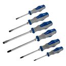 Набор отверток КОБАЛЬТ ударных Ultra Grip, 6 ШТ: РН1, РН2, РН3, SL 5.5, SL6.5, SL8, сталь S2, коробка (646-621)