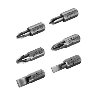Набор бит ПРАКТИКА "Профи" 6шт PH1,2; PZ1,2; SL 2 шт x 25мм, блистер (036-551)