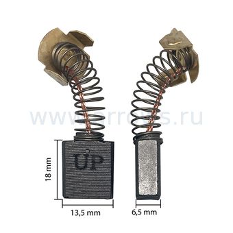 Щетка графитовая UNITED PARTS для MAKITA СВ-155 (аналог 181048-2) 6,5х13,5х18 мм АВТОСТОП