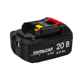 Аккумулятор ПУЛЬСАР Li- Ion, 20В, 4,0Ач, слайдер, в коробке