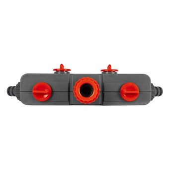 Разветвитель QUATTRO ELEMENTI 4-х канальный, внутр. резьба 3/4" и 1", пластик (248-405)