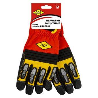 Перчатки DDE shock-PROTECT  кожа /спандекс,  размер  M