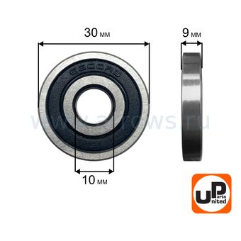Подшипник шариковый UNITED PARTS 6200-2RS (закрытый)