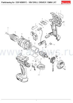 Деталировка Амортизатор MAKITA для гайковерта BTW251