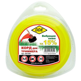 Корд триммерный DDE "Classic line" (круг, диаметр 4,0 мм, длина  30 м)