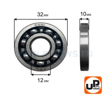 Подшипник шариковый UNITED PARTS 6201 сепаратор металл (открытый)