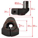 Коленвал QUATTRO ELEMENTI DV 370-50 (внутр ф20мм / наружн ф22мм / высота 52мм/ шпонка 6мм)