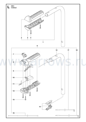 Деталировка Кронштейн HUSQVARNA 365H под картер (5440939-01)