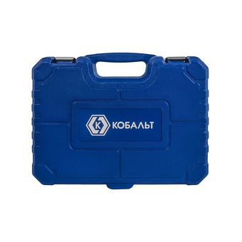 Набор головок торцевых КОБАЛЬТ с трещоткой, 1/2", 25 ПРЕДМЕТОВ (8-32 мм), CR-V, кейс (919-593)