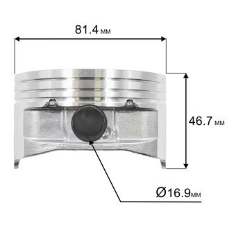 Поршень DDE LC2P82F для трактора TR 106-300 в сборе (909-174-464)