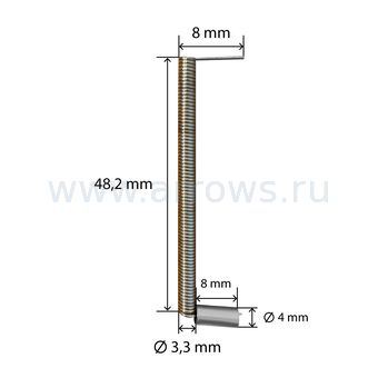 Пружина контактная статора UNITED PARTS Ø3,3мм, длина 48,2мм ( комплект 2шт)