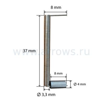 Пружина контактная статора UNITED PARTS Ø3,3мм, длина 37мм ( комплект 2шт)