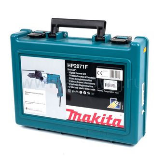 Дрель сетевая ударная MAKITA HP2071F (1010 Вт, 0-1200/0-2900 об.мин, быстрозажимной патрон, подсветка, кейс)