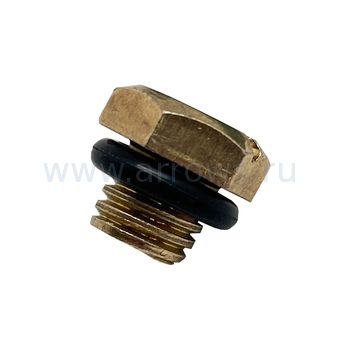 Пробка заливная шестигранная UNITED PARTS Ø9.5мм, М9.5х1.5мм для садовых насосов и насосных станций от 400/600 Вт (металл)