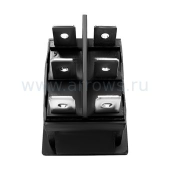Выключатель клавишный UNITED PARTS (250В, 16А) (6 контактов) (1 клавиша) (KCD8) (31×25мм)