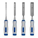 Набор стамесок КОБАЛЬТ плоских: 6, 12, 18, 24 х 140 мм, CR-V, двухкомпонентная рукоятка, 4 ШТ., блистер (245-671)