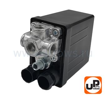 Реле давления UNITED PARTS для компрессора, 4 выхода, 220В, резьба внутренняя 1/4"