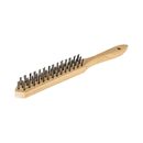 Кордщетка ручная КОБАЛЬТ 3-рядная, стальная, 290 мм, деревянная рукоятка (248-689)