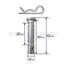 Болт крепления шнека (срезной) UNITED PARTS для снегоотбрасывателя 8х40мм, под шплинт (набор 4шт)
