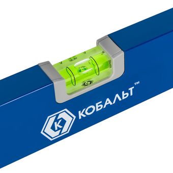 Уровень строительный КОБАЛЬТ Оптима, 1000 мм, профиль 20 x 49 мм, 2 глазка, точность 1 мм/м (242-953)
