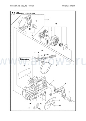 Деталировка Сальник коленвала HUSQVARNA 135/435 правый (5442513-01)
