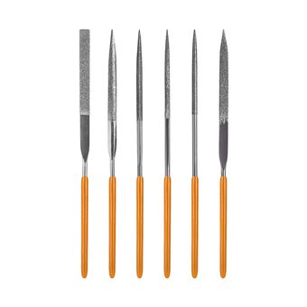 Набор надфилей КОБАЛЬТ алмазных, длина рабочая/общая 140 х 50 мм, обрезиненные рукоятки, зернистость Р120, 6 ШТУК, блистер (790-144)