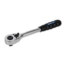 Трещоточная рукоятка КОБАЛЬТ 1/2" 250 мм, 72 зуба, флажковый переключатель, CR-V, подвес (642-395)