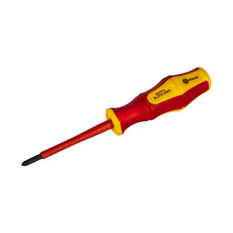 Отвертка диэлектрическая КОБАЛЬТ Ultra Grip FL/PZ-1 х 80 мм, CR-V, двухкомпонентная рукоятка, подвес (799-727)