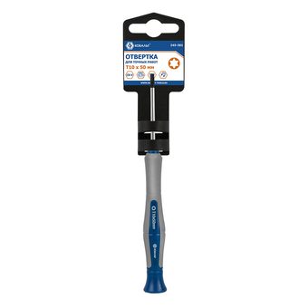 Отвертка для точных работ КОБАЛЬТ Ultra Grip T10 х 50 мм, CR-V, двухкомпонентная рукоятка, подвес (245-381)