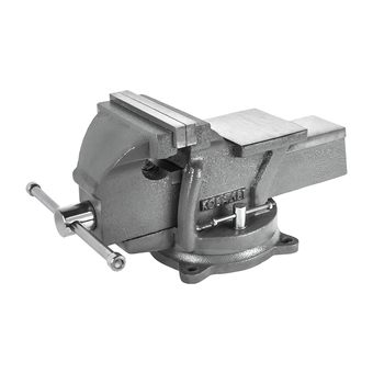 Тиски слесарные КОБАЛЬТ стальные, ширина губок 125 мм, захват 125 мм, 11 кг, с наковальней, поворотные, коробка (248-979)