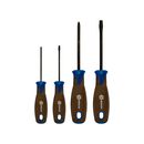 Набор отверток КОБАЛЬТ POLYWOOD, 4 ШТ: РН0, РН2, SL3, SL6, CR-V, древесно-полимерные рукоятки, подвес (912-175)
