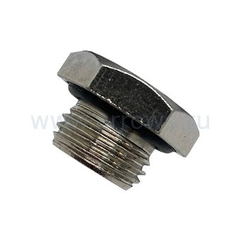 Пробка заливная/сливная шестигранная UNITED PARTS Ø12,9мм, 1/2"-12 UNF для садовых насосов и насосных станций от 1000 Вт (металл)