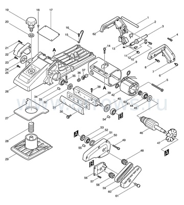 Деталировка Подшипник шариковый MAKITA 6201LLB --> 90-0402