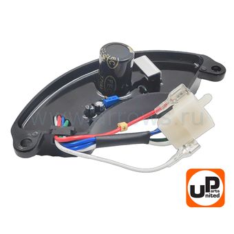 Регулятор напряжения AVR UNITED PARTS для генератора 6,5кВт (1 фазный) (полукруглый) (провода 4+2)