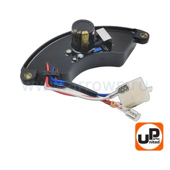 Регулятор напряжения AVR UNITED PARTS для генератора 6,5-7кВт (1 фазный) (полукруглый) (провода 4+2)