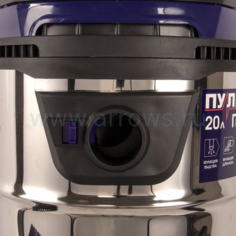 Пылесос строительный ПУЛЬСАР ПС 200 (1400 Вт, 20л, HEPA-фильтр, розетка до 2000 Вт, шланг 1,5м, 7,5кг)