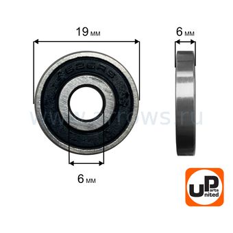 Подшипник шариковый UNITED PARTS 626-2RS (закрытый)