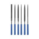 Набор надфилей КОБАЛЬТ насечка №1, длина рабочая/общая 160х75 мм, обрезиненные рукоятки, зернистость Р25, 6 ШТУК, блистер (790-113)